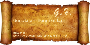 Gerstner Henrietta névjegykártya
